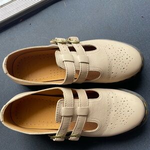 Dr Martins Beige Leather Shoes